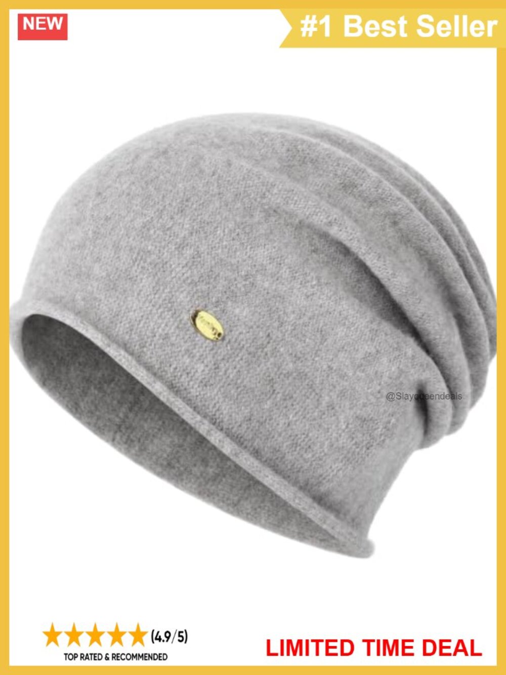100% Merino Wool Slouchy Beanie Soft Warm Knit Hat